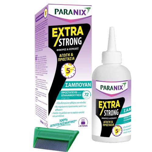 Paranix Extra Strong Shampoo Προστατευτικό Σαμπουάν κατά των Φθειρών του Τριχωτού της Κεφαλής & των Αυγών τους  200ml